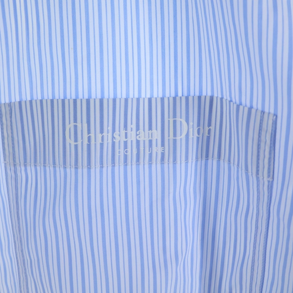 DIOR(ディオール) COUTURE HOODED SHIRT 483C558A5978 フード付きストライプ長袖シャツ ライトブルー