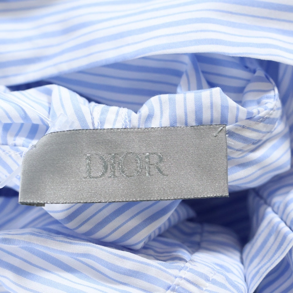 DIOR(ディオール) COUTURE HOODED SHIRT 483C558A5978 フード付きストライプ長袖シャツ ライトブルー