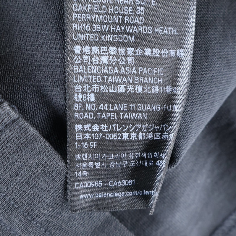 BALENCIAGA(バレンシアガ) 25SS BASKETBALL SERIES 787349 TRVW9 バスケットシリーズ ロゴ刺繍デザイン クルーネック半袖Tシャツカットソー ブラック