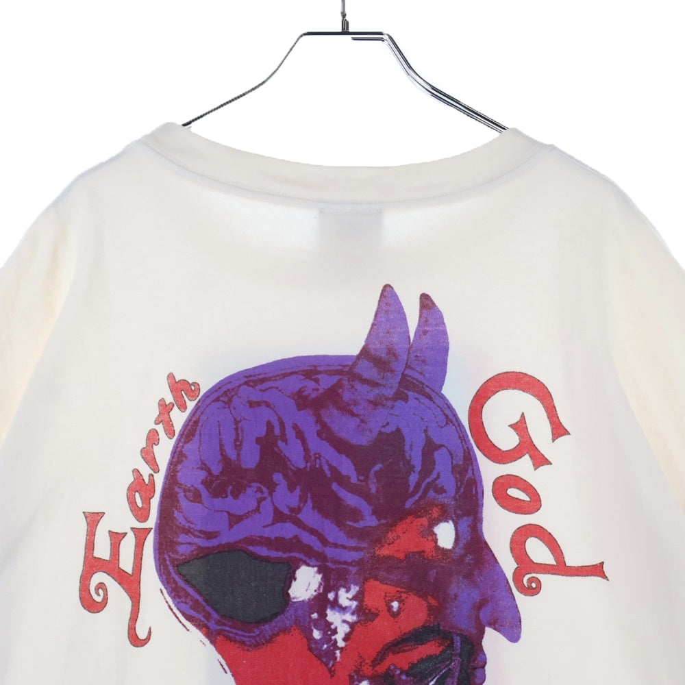 SAINT MICHAEL(セントマイケル) 23SS SPACE GOD S/S TEE SM-S23-0000-022 スペースゴッド フロントプリント クルーネック半袖Tシャツカットソー ホワイト