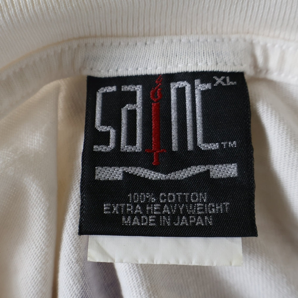 SAINT MICHAEL(セントマイケル) 23SS SPACE GOD S/S TEE SM-S23-0000-022 スペースゴッド フロントプリント クルーネック半袖Tシャツカットソー ホワイト