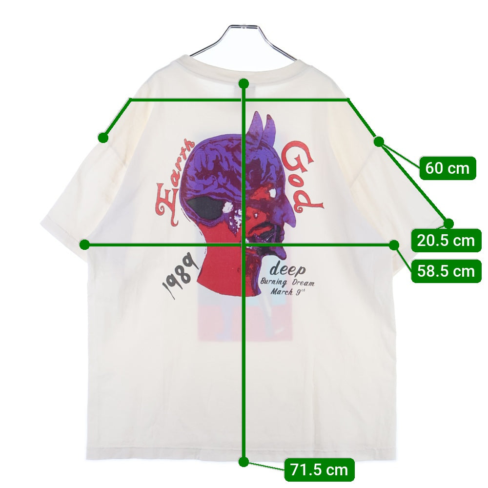 SAINT MICHAEL(セントマイケル) 23SS SPACE GOD S/S TEE SM-S23-0000-022 スペースゴッド フロントプリント クルーネック半袖Tシャツカットソー ホワイト