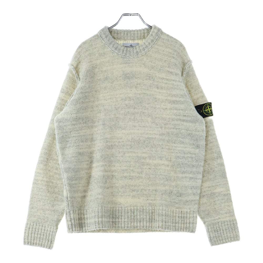 STONE ISLAND(ストーンアイランド) Wool Nylon Yarn Crewneck 7915532D3 V0097 ウール ナイロン クルーネック長袖ニットセーター アイボリー