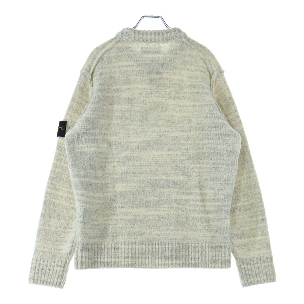 STONE ISLAND(ストーンアイランド) Wool Nylon Yarn Crewneck 7915532D3 V0097 ウール ナイロン クルーネック長袖ニットセーター アイボリー