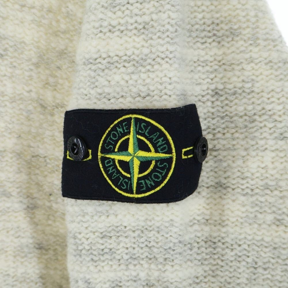 STONE ISLAND(ストーンアイランド) Wool Nylon Yarn Crewneck 7915532D3 V0097 ウール ナイロン クルーネック長袖ニットセーター アイボリー