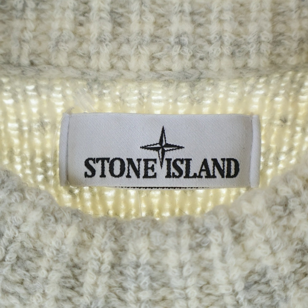 STONE ISLAND(ストーンアイランド) Wool Nylon Yarn Crewneck 7915532D3 V0097 ウール ナイロン クルーネック長袖ニットセーター アイボリー