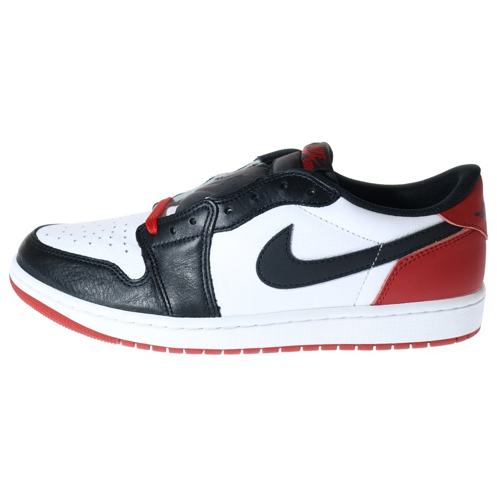 NIKE(ナイキ) AIR JORDAN 1 RETRO LOW OG BLACK TOE CZ0790-106 エアジョーダン1 ブラックトゥ レースアップ ローカットスニーカー ホワイト/ブラック/レッド US10.5/28.5cm