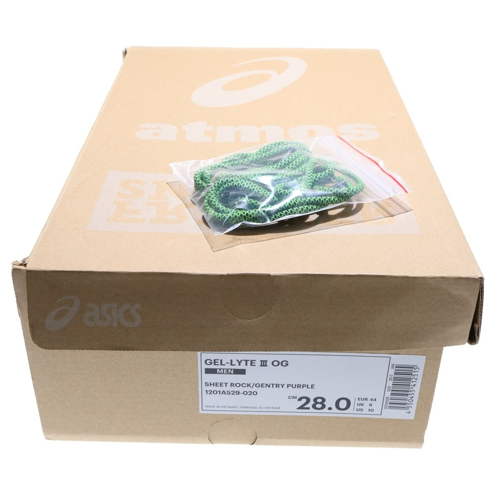 ASICS(アシックス) ×SNEAKER FREAKER ×ATMOS GEL-LYTE 3 OG 1201A529-020 スニーカー フリーカー アトモス ゲルライト ローカットスニーカー パープル US10/28cm