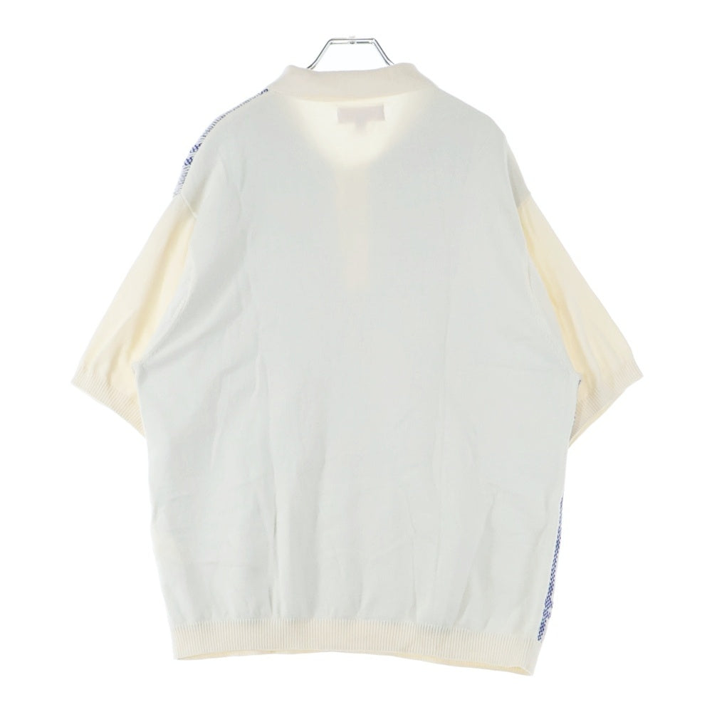 SUPREME(シュプリーム) 24SS Plaid Knit S/S Polo プレイド ショートスリーブ 半袖ニットポロシャツ ホワイト/ブルー