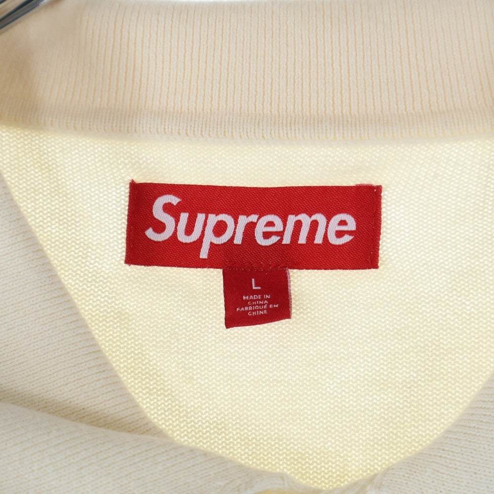 SUPREME(シュプリーム) 24SS Plaid Knit S/S Polo プレイド ショートスリーブ 半袖ニットポロシャツ ホワイト/ブルー