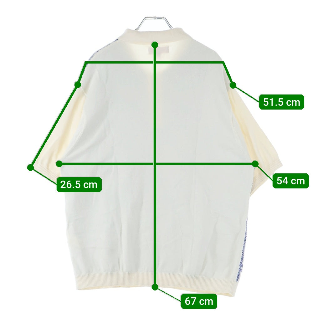 SUPREME(シュプリーム) 24SS Plaid Knit S/S Polo プレイド ショートスリーブ 半袖ニットポロシャツ ホワイト/ブルー