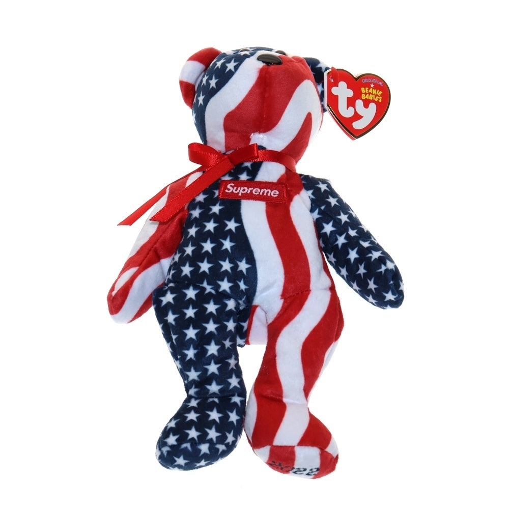 SUPREME(シュプリーム) TY BEANIE BABIES FLAG テディベア ボックスロゴ 星条旗柄 ブルー/レッド/ホワイト