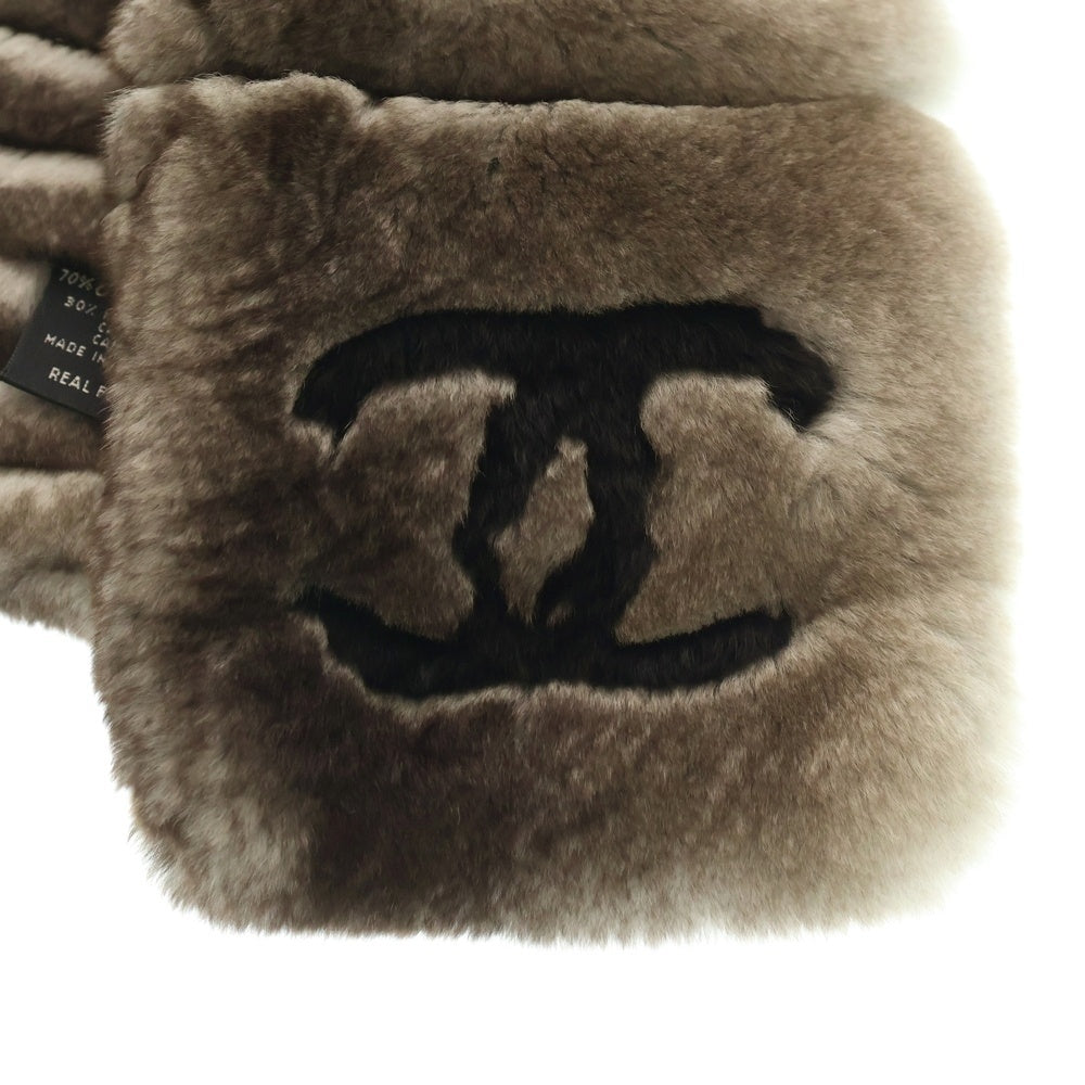 CHANEL(シャネル) ココマーク オリラグ ファーストール マフラー グレー