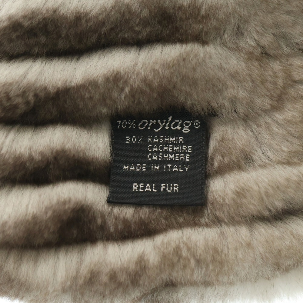 CHANEL(シャネル) ココマーク オリラグ ファーストール マフラー グレー