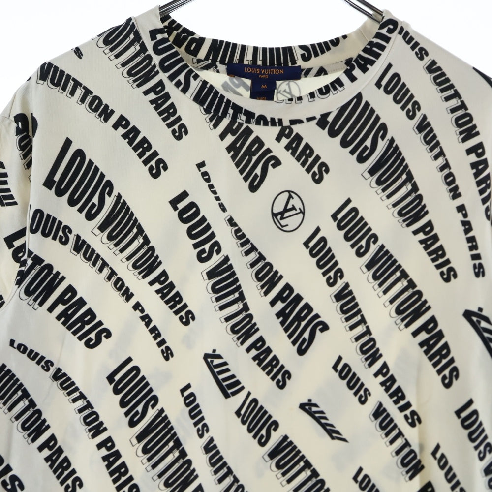 LOUIS VUITTON(ルイヴィトン) 21AW Slanted Signature Sporty T-shirt シグネチャーロゴ ロングスリーブ長袖Tシャツカットソー ロンT ホワイト レディース RW212B IM2 FLRO30