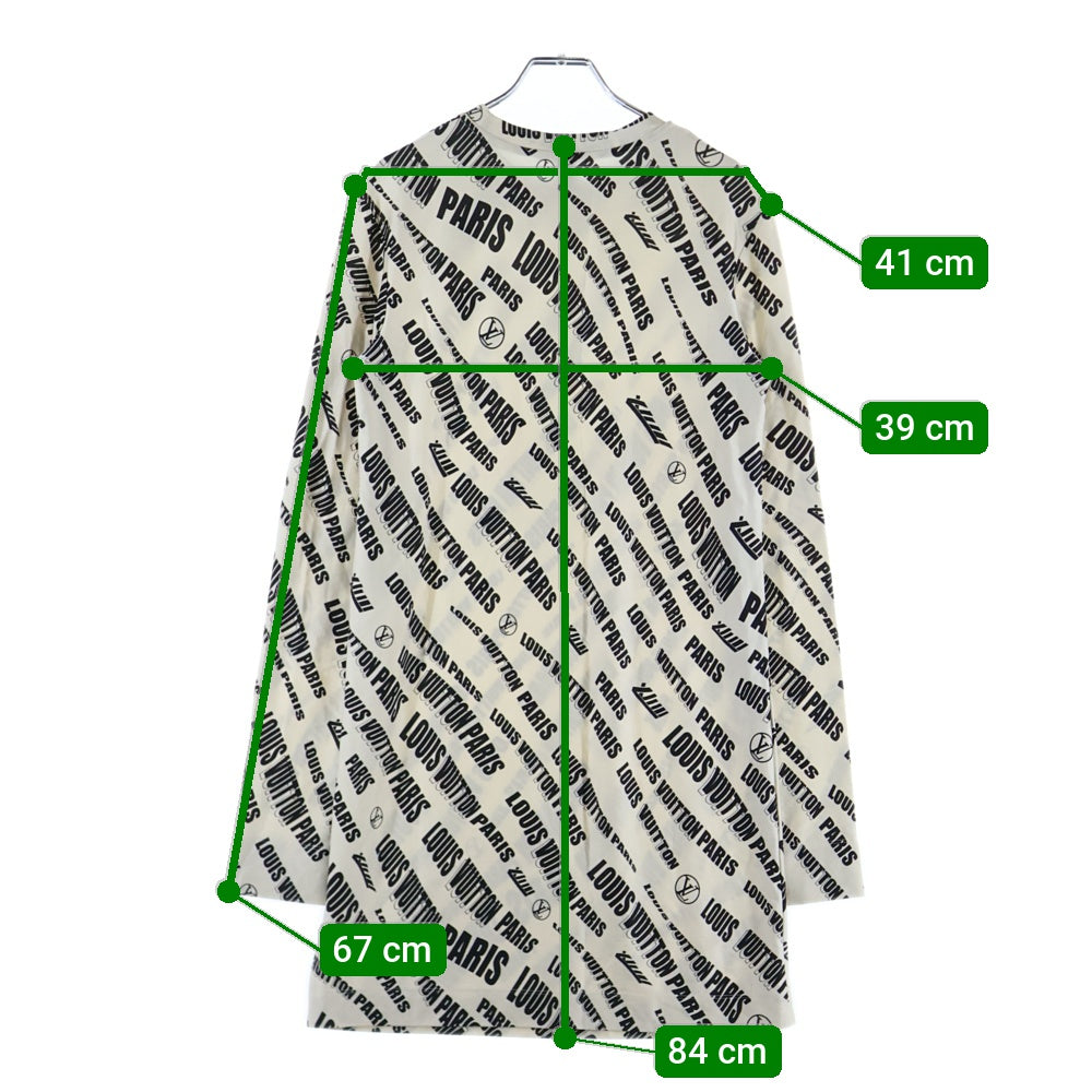 LOUIS VUITTON(ルイヴィトン) 21AW Slanted Signature Sporty T-shirt シグネチャーロゴ ロングスリーブ長袖Tシャツカットソー ロンT ホワイト レディース RW212B IM2 FLRO30