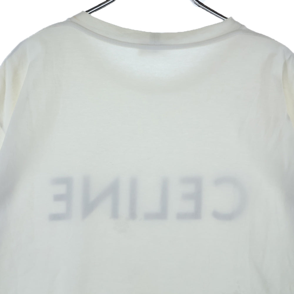 CELINE(セリーヌ) LOGO PRINT T-SHIRTS ロゴプリントコットンジャージー クルーネック半袖Tシャツ 半袖カットソー ホワイト 2X681671Q