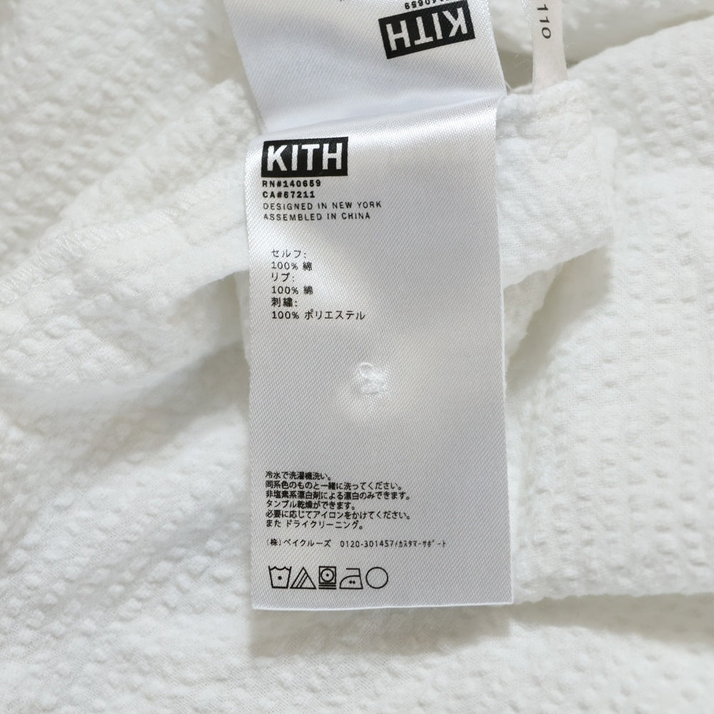 KITH(キス) 23SS シアサッカー ヘンリーネック半袖ポロシャツ