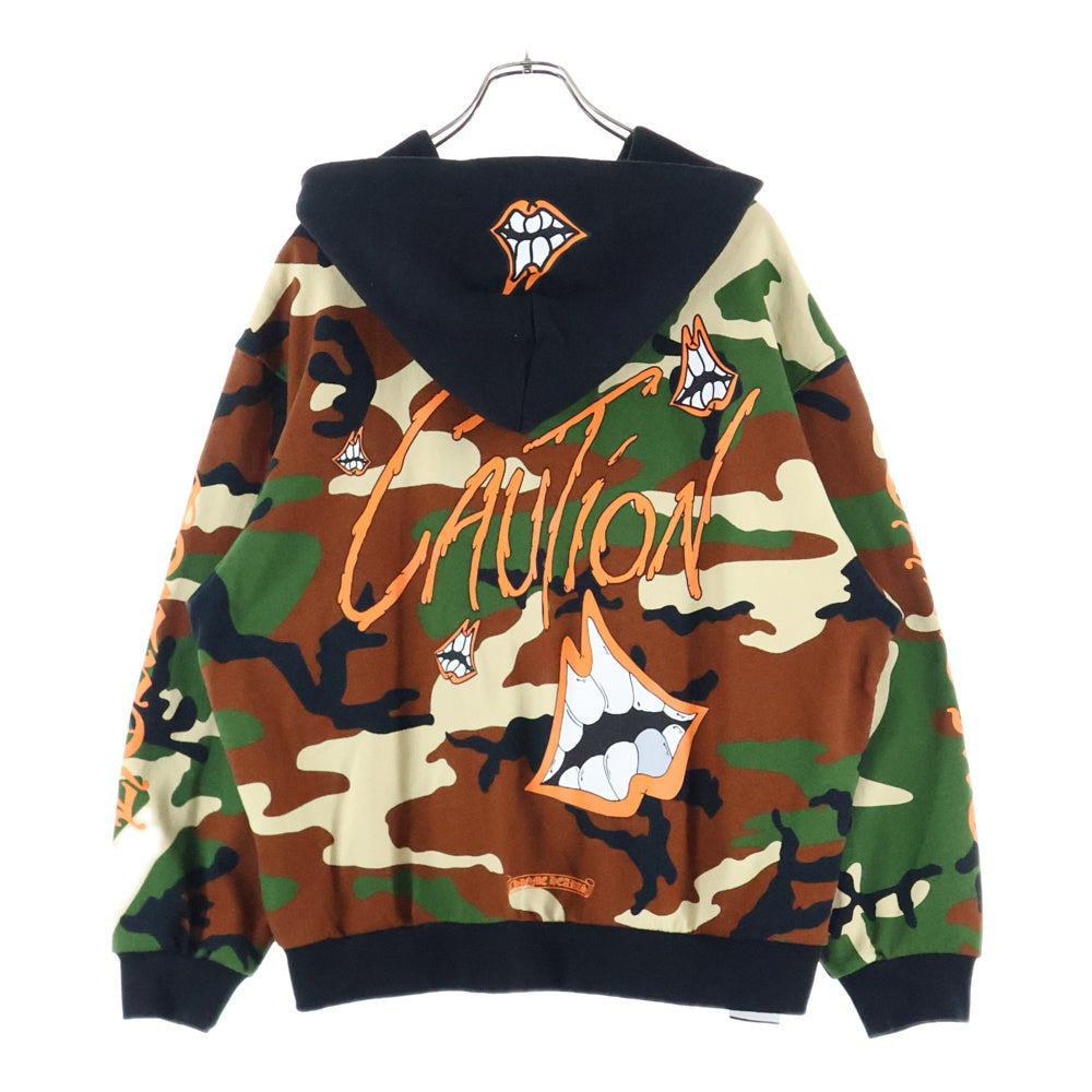 CHROME HEARTS(クロムハーツ) ×MATTY BOY PPO CAUTION ZIP UP HOODIE マッティボーイ コーション サーマル裏地ジップアップパーカー フーディ カモフラージュ