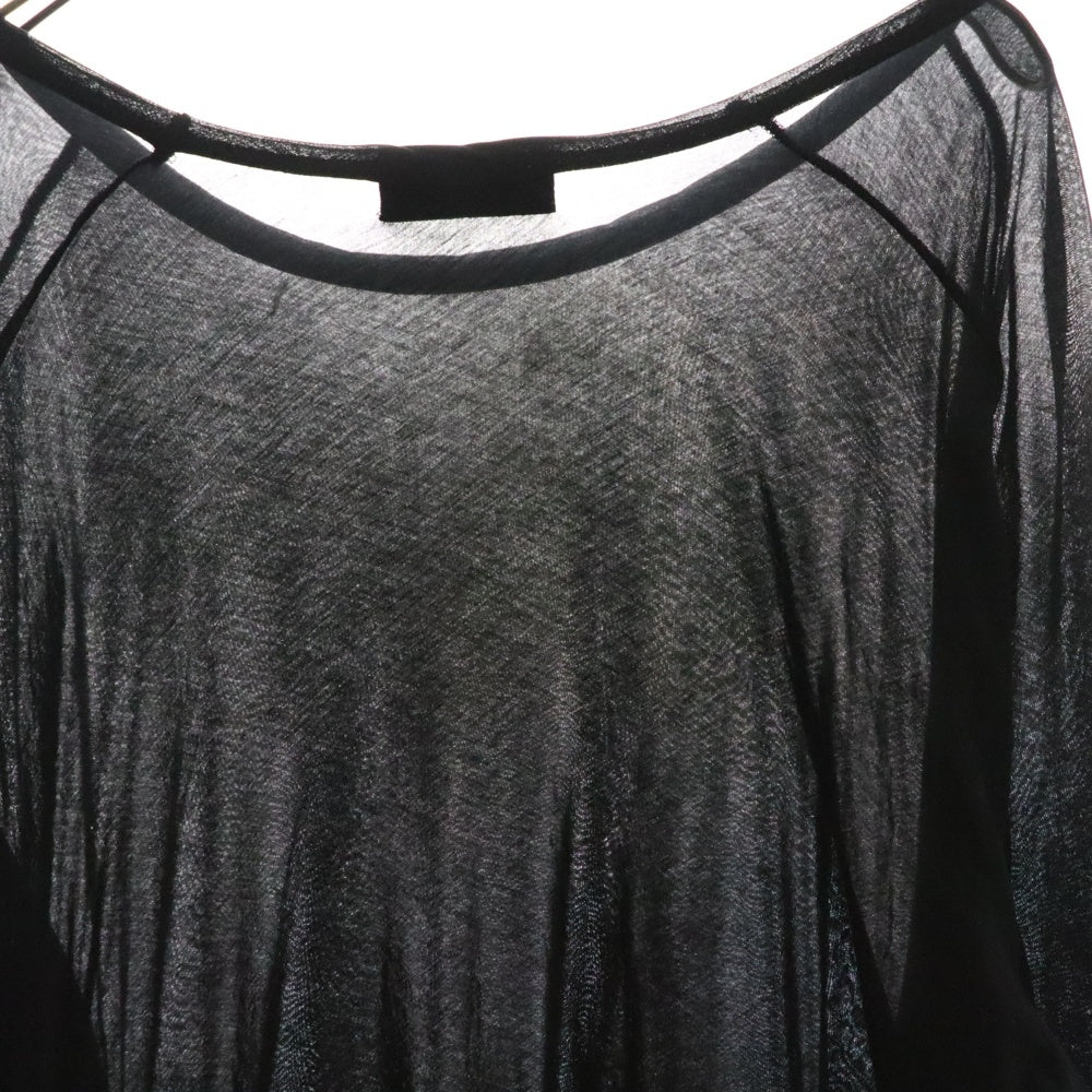 Yohji Yamamoto POUR HOMME(ヨウジヤマモト プールオム) アシンメトリー コットン クルーネック半袖Tシャツカットソー ブラック HS-T15-075