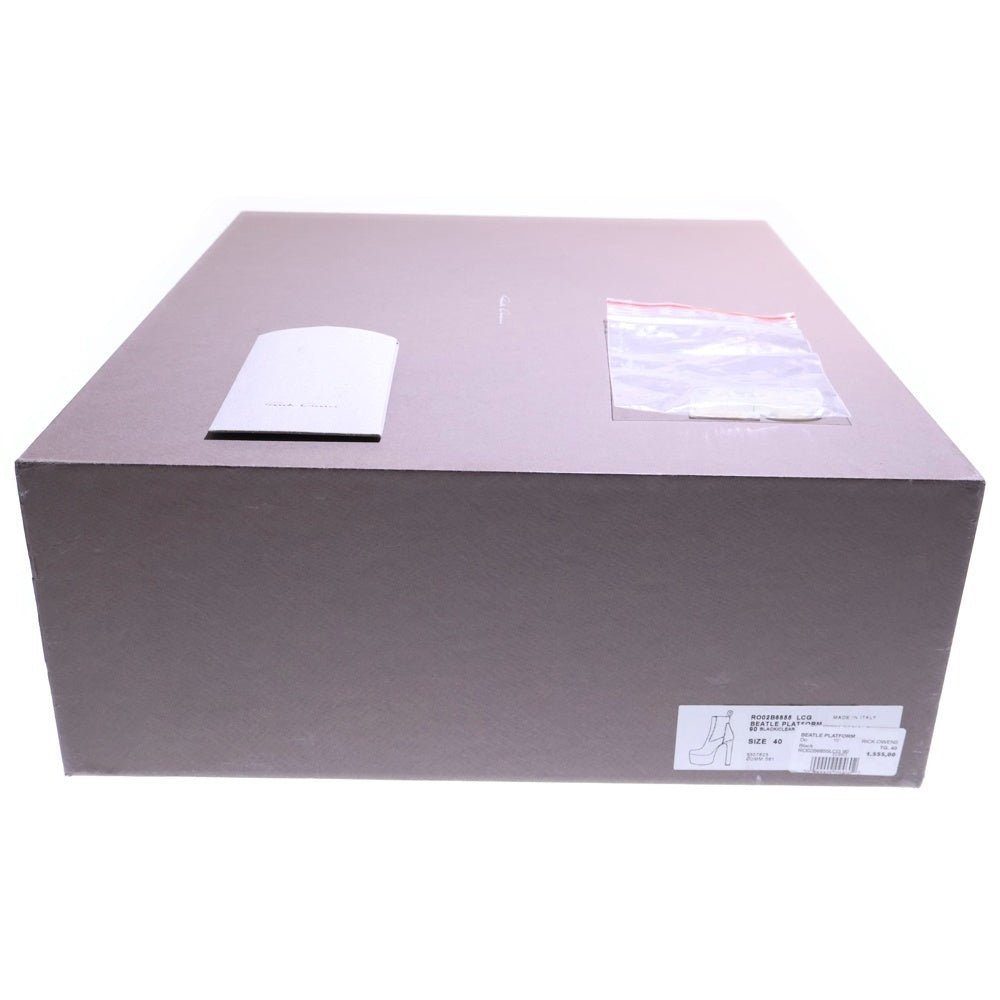 Rick Owens(リックオウエンス) BEATLE PLATFORM RO02B6855 LCG ビートルレザープラットフォーム レザーハイカットブーツ クリアヒール ブラック