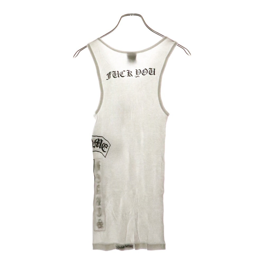 CHROME HEARTS(クロムハーツ) OLD FUCK YOU TANK TOP オールド ファックユー サイドロゴ タンクトップ ノースリーブ ホワイト
