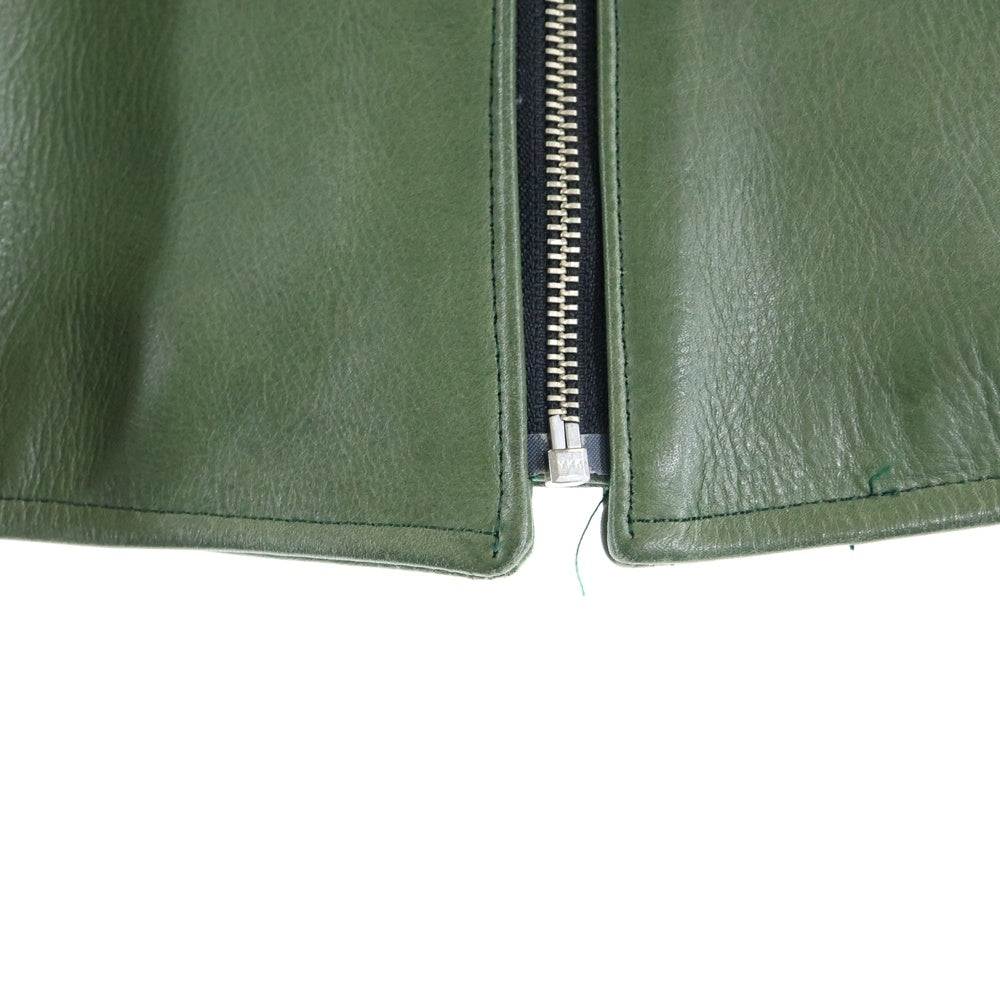 O.C CREW(オーシークルー) ALEX STUDS SINGLE LEATHER JACKET スタッズ レザージャケット グリーン