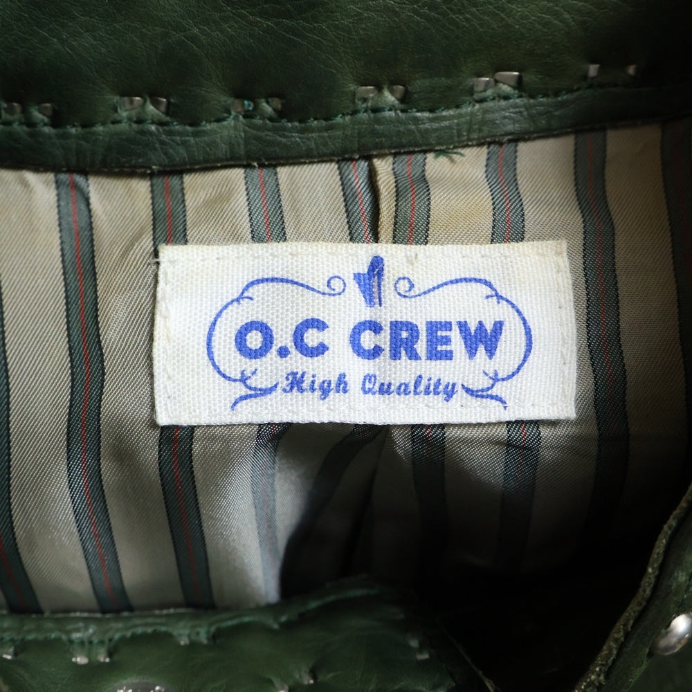 O.C CREW(オーシークルー) ALEX STUDS SINGLE LEATHER JACKET スタッズ レザージャケット グリーン