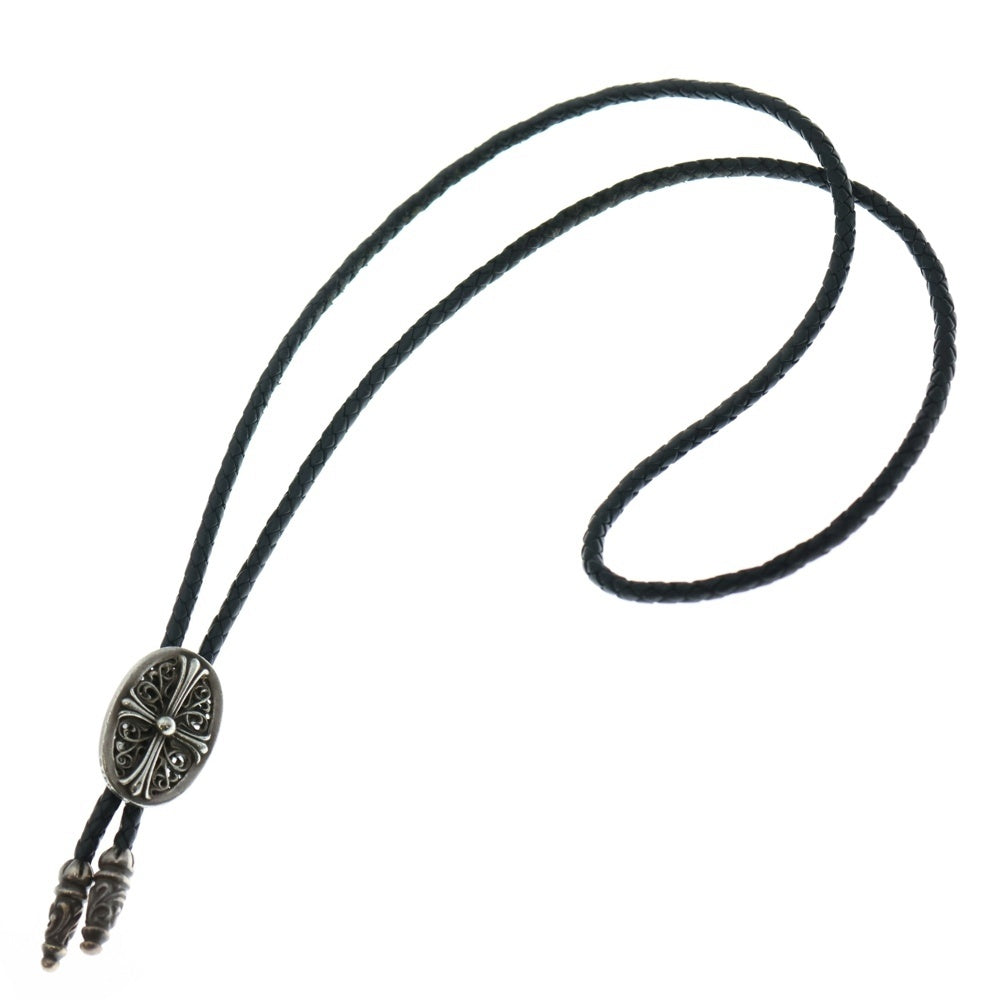 CHROME HEARTS(クロムハーツ) BOLOTIE OVALTINY タイニークラシックオーバルクロス ループタイ シルバー/ブラック BCA209