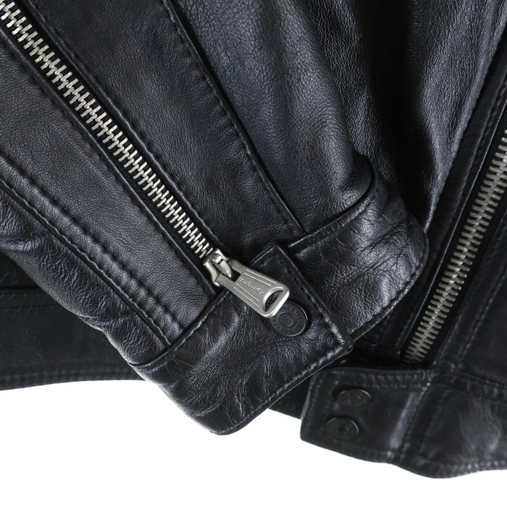 REPLAY(リプレイ) クラストレザージャケット シングルライダースジャケット ラムレザー ブラック M8915B.000.83056