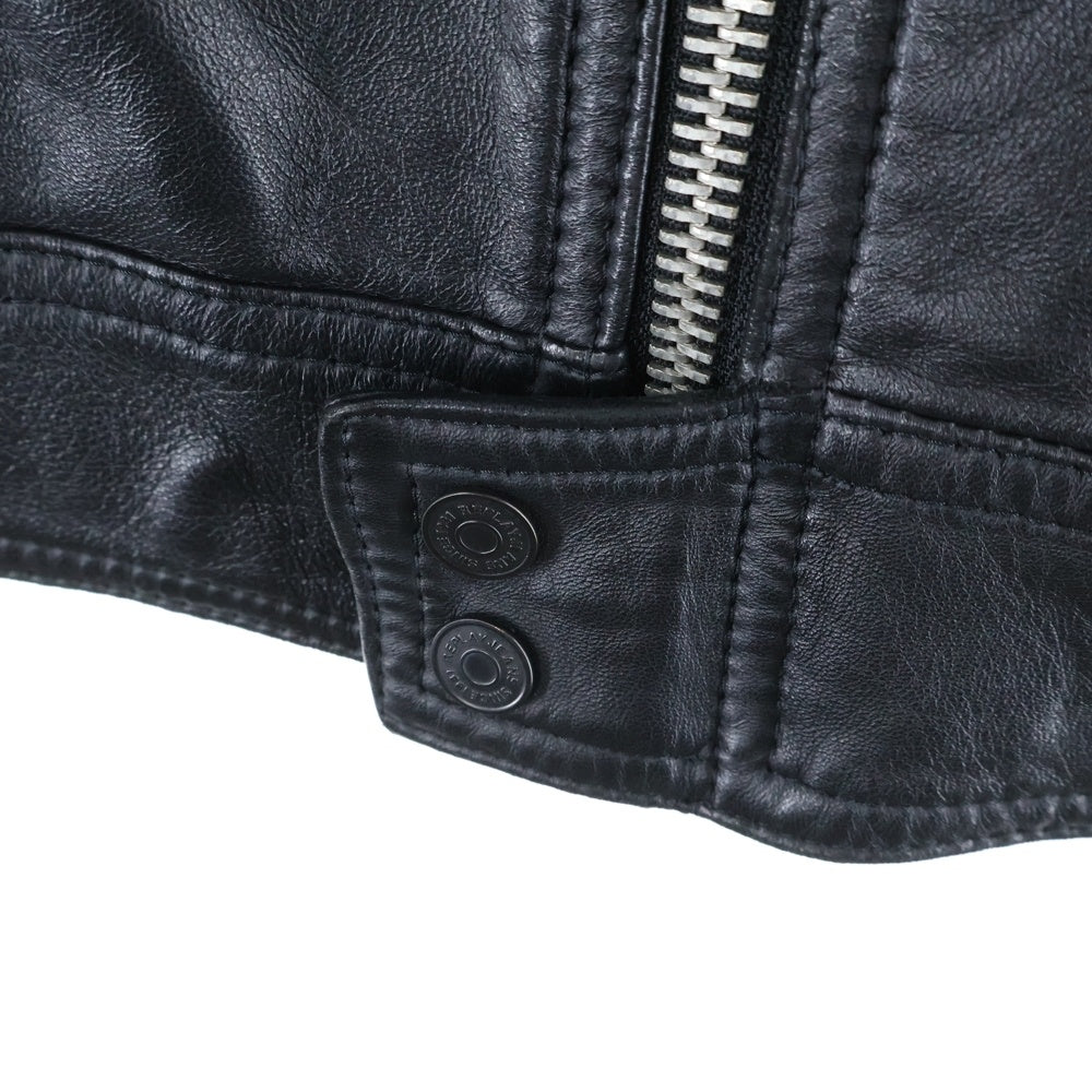 REPLAY(リプレイ) クラストレザージャケット シングルライダースジャケット ラムレザー ブラック M8915B.000.83056