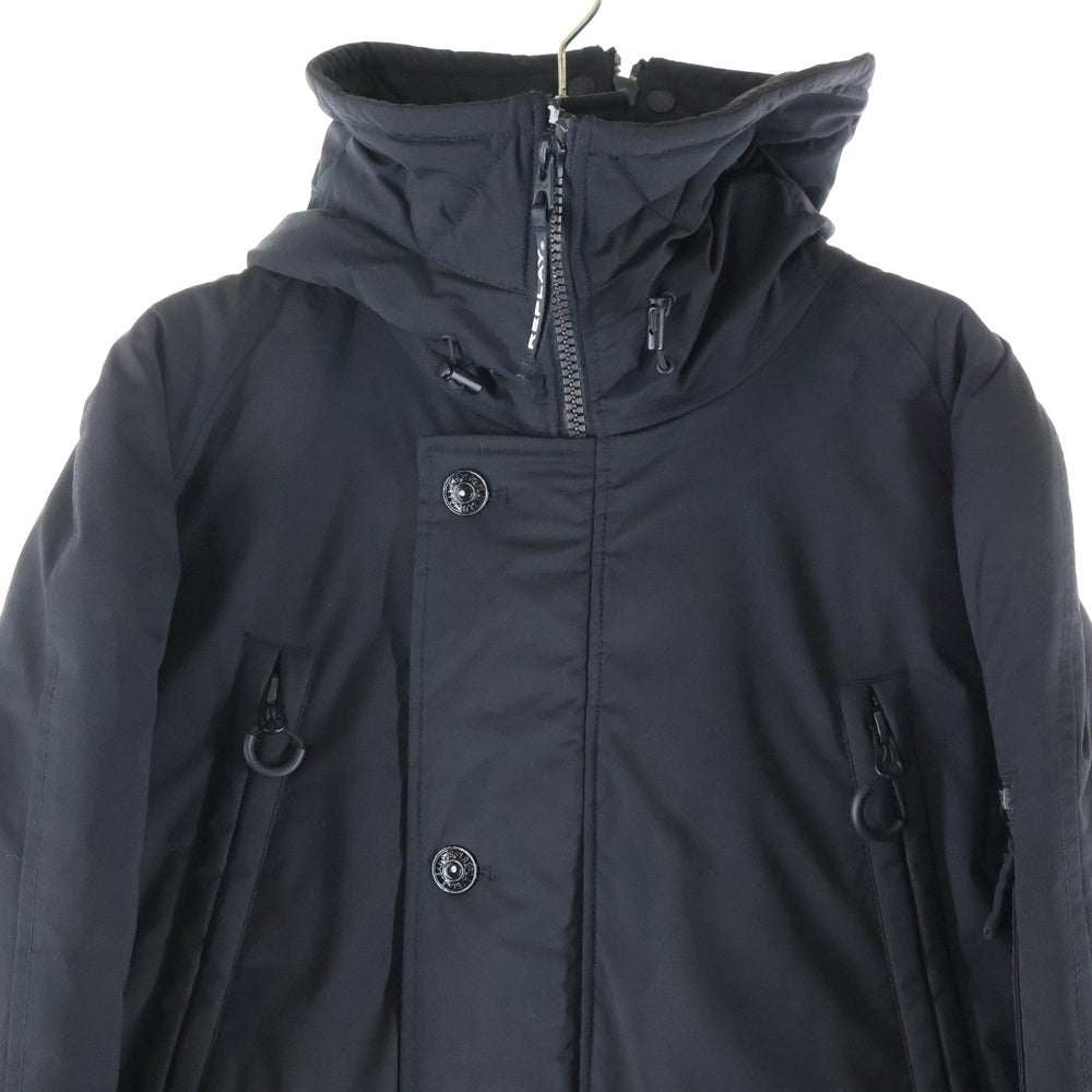REPLAY(リプレイ) Rubber Logo Long Down Jacket ラバーロゴ ロングジャケット フーディ ブラック M8100.000.83800