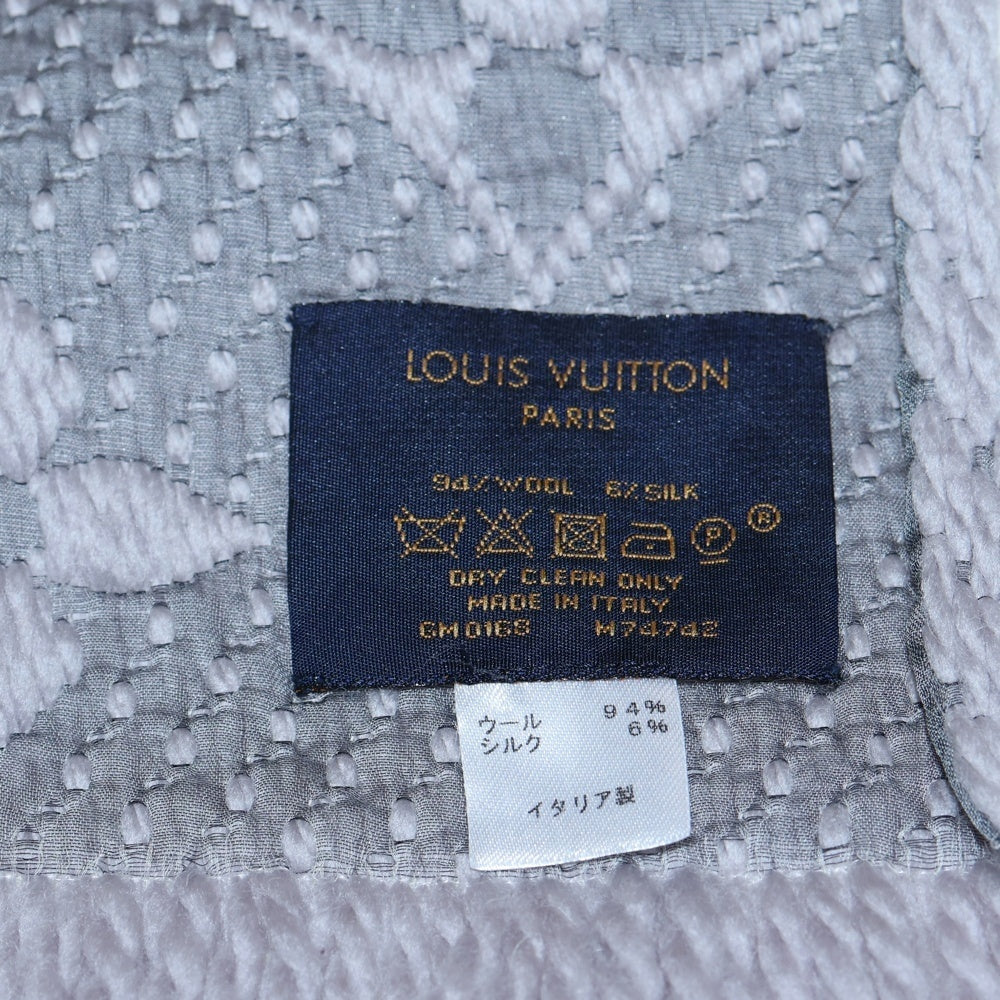 LOUIS VUITTON(ルイヴィトン) エシャルプ ロゴマニア グリペルル ウール マフラー ストール グレー レディース M74742