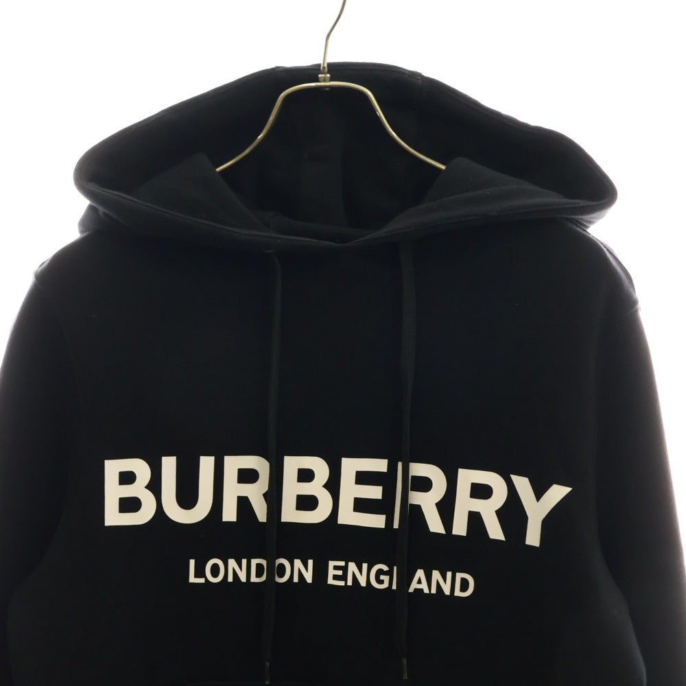 BURBERRY(バーバリー) フロントロゴプリント スウェットプルオーバーパーカー フーディ ブラック レディース 8011652