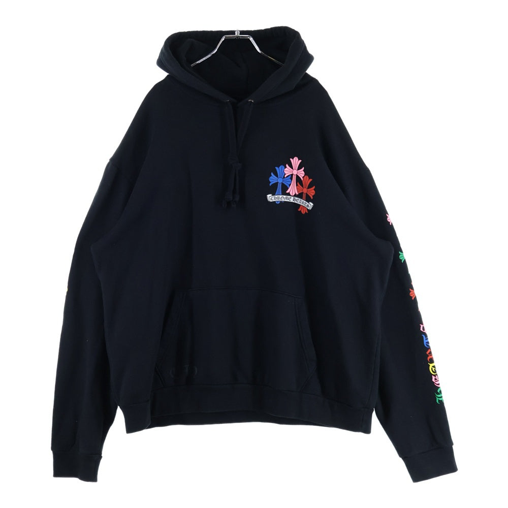 CHROME HEARTS(クロムハーツ) MLTCOL CEM CRS HD PLVR マルチカラーセメタリークロスプリントプルオーバーパーカー フーディ ブラック