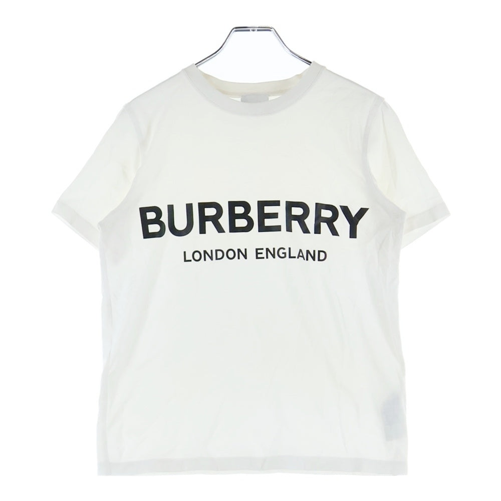 BURBERRY(バーバリー) フロントロゴプリント クルーネック 半袖Tシャツカットソー ホワイト 8008894 レディース
