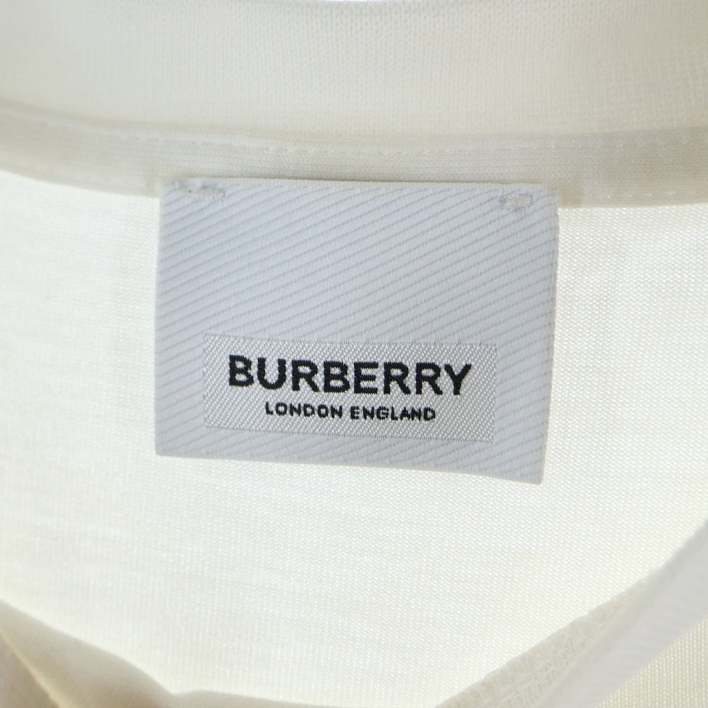 BURBERRY(バーバリー) フロントロゴプリント クルーネック 半袖Tシャツカットソー ホワイト 8008894 レディース