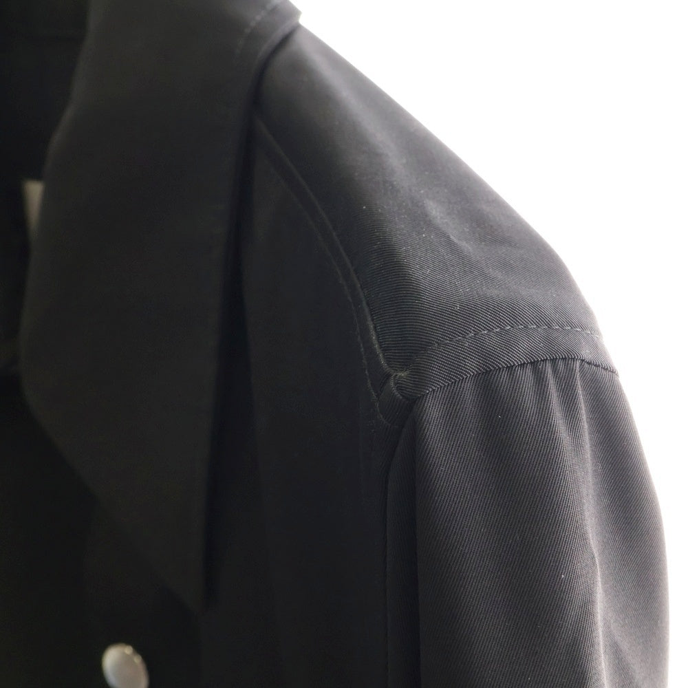 AMI Alexandre Mattiussi(アミアレクサンドルマテュッシ) Nylon Technicaltwill Jacket UJK242 PA0007 テクニカルツイル ボタンナイロンジャケット ブラック