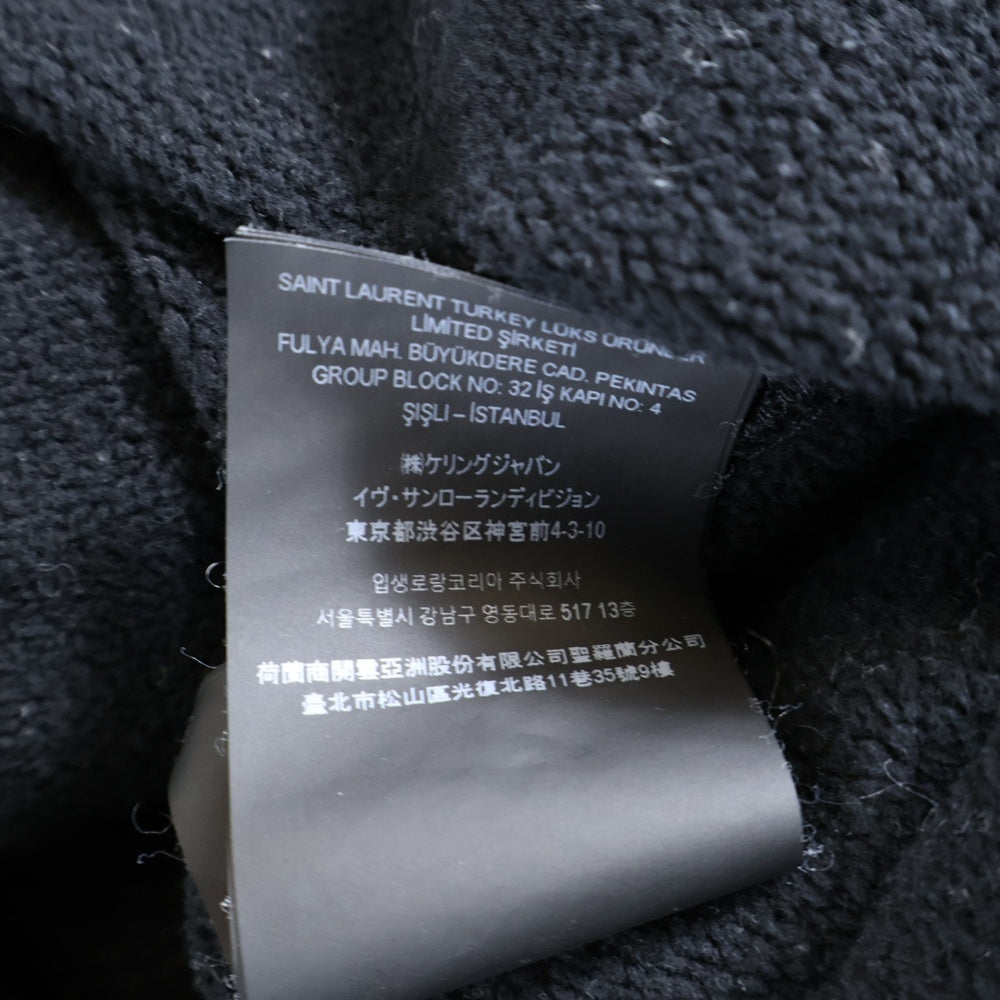 SAINT LAURENT PARIS(サンローランパリ) Cotton Hoodie 773358 Y36SW ロゴ刺繍スウェットパーカー フーディ ブラック