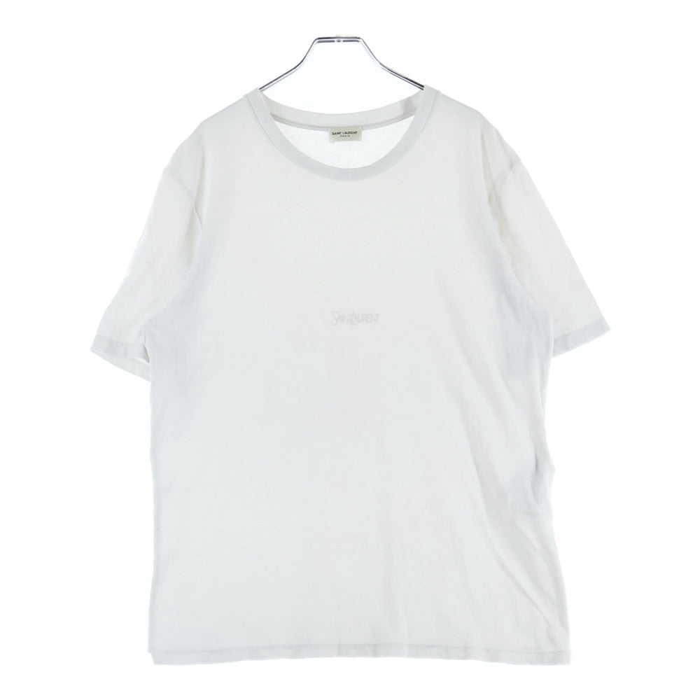 SAINT LAURENT PARIS(サンローランパリ) ロゴ刺繍半袖Tシャツ 747125 YB2XE ホワイト