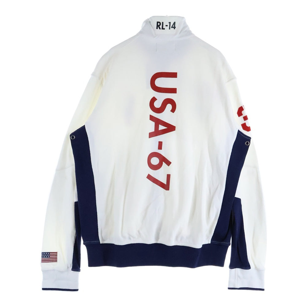 POLO RALPH LAUREN(ポロラルフローレン) 90s VINTAGE TRACK JACKET ヴィンテージ ビックポニー刺繍ジップアップジャケット ホワイト