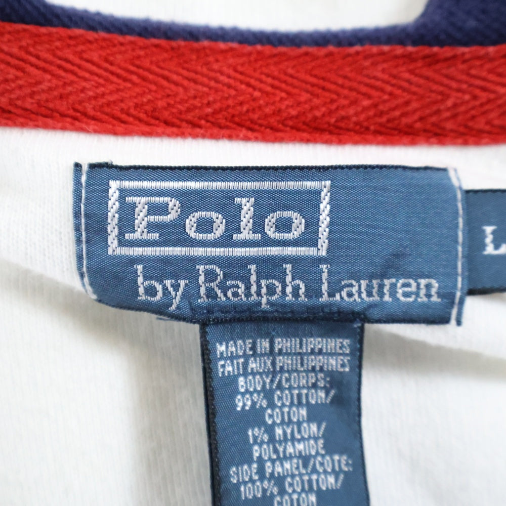 POLO RALPH LAUREN(ポロラルフローレン) 90s VINTAGE TRACK JACKET ヴィンテージ ビックポニー刺繍ジップアップジャケット ホワイト