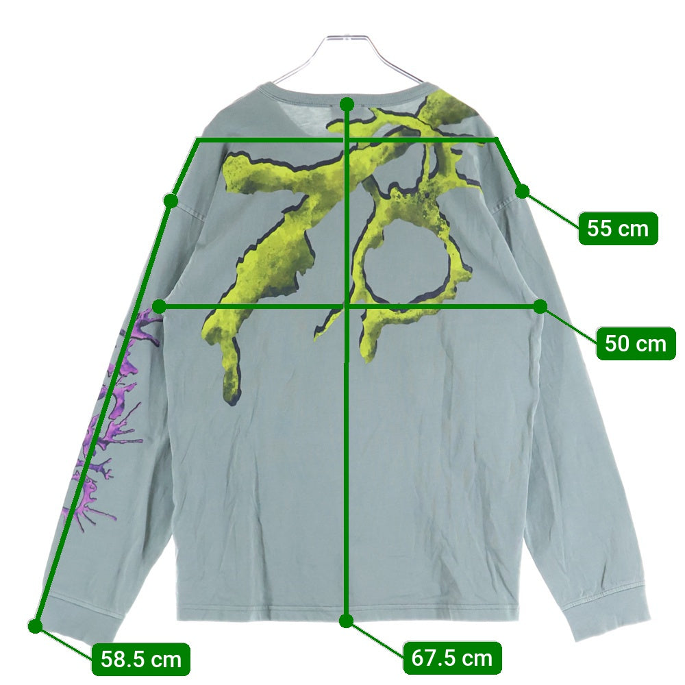 DIESEL(ディーゼル) T-BOXT-LS-R12 T-SHIRT フロントプリントデザイン クルーネック長袖Tシャツカットソー ロンT グレー A17641