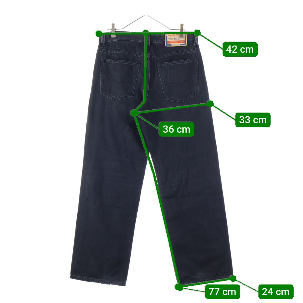 DIESEL(ディーゼル) Relaxed Jeans 2001 D-MACRO ワイドデニムパンツ ジーンズ ブラック A12821