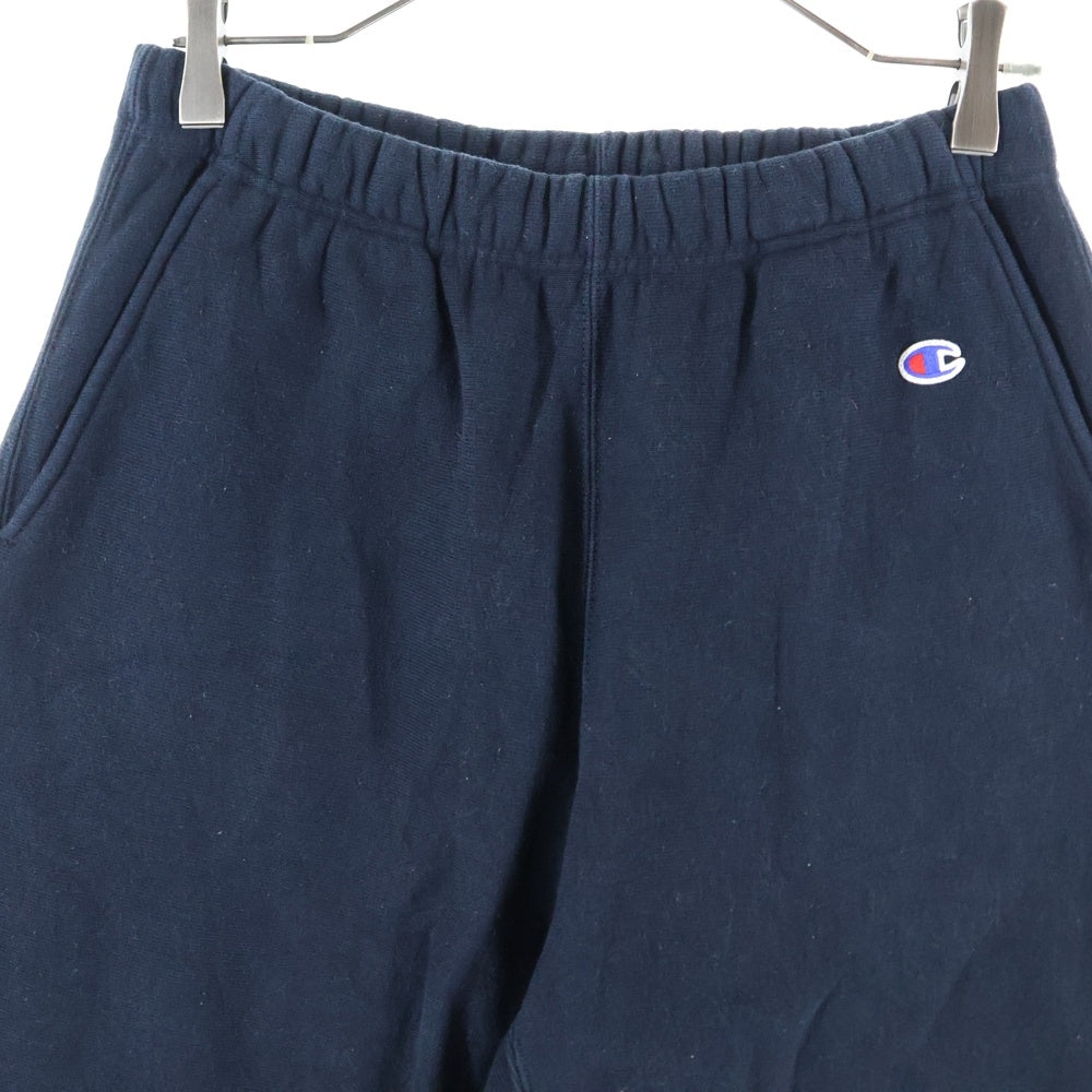 CHAMPION(チャンピオン) REVERSE WEAVE リバースウィーブ ワンポイントロゴ刺繍 ワイドスウェットパンツ ブラック C8-A214