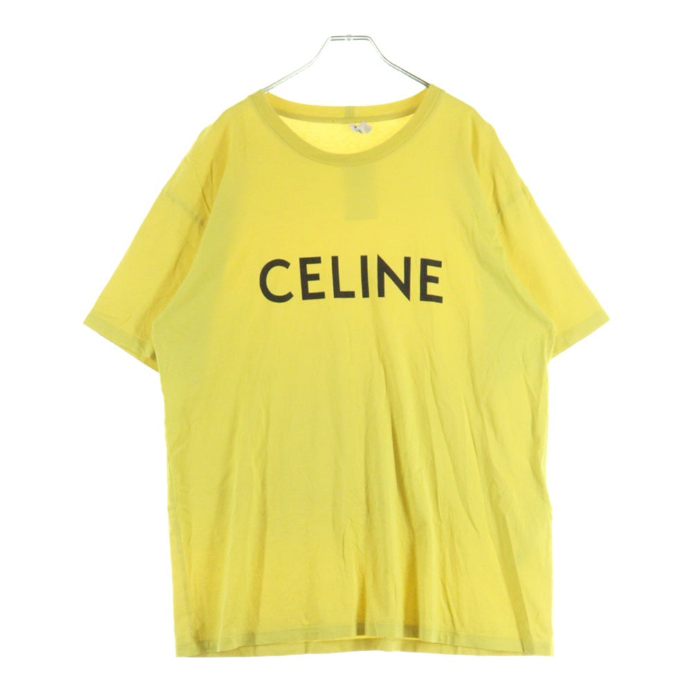 CELINE(セリーヌ) フロントロゴプリントクルーネック 半袖Tシャツカットソー イエロー 2X681501F