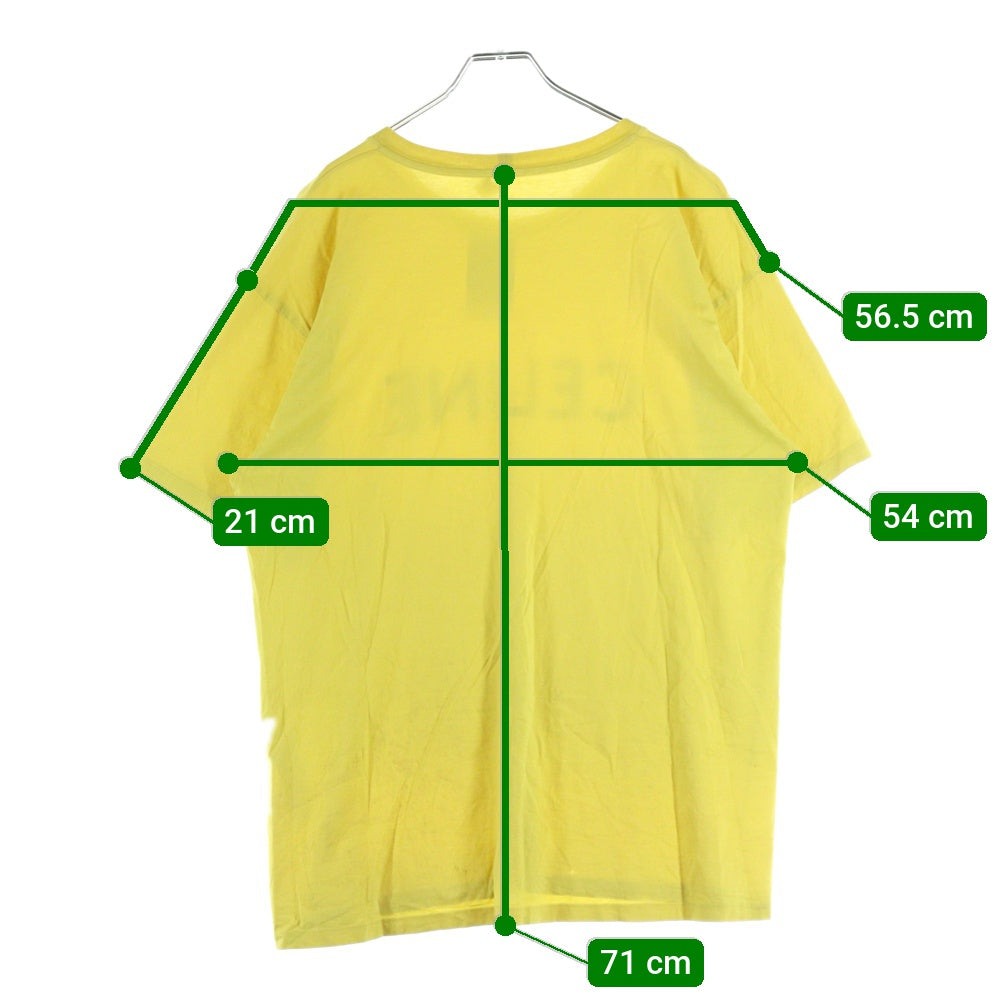 CELINE(セリーヌ) フロントロゴプリントクルーネック 半袖Tシャツカットソー イエロー 2X681501F