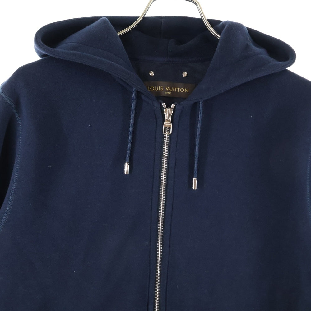 LOUIS VUITTON(ルイヴィトン) フロントワンポイントロゴ ジップアップスウェットパーカー フーディ ネイビー RM171Q JUJ HAY42W