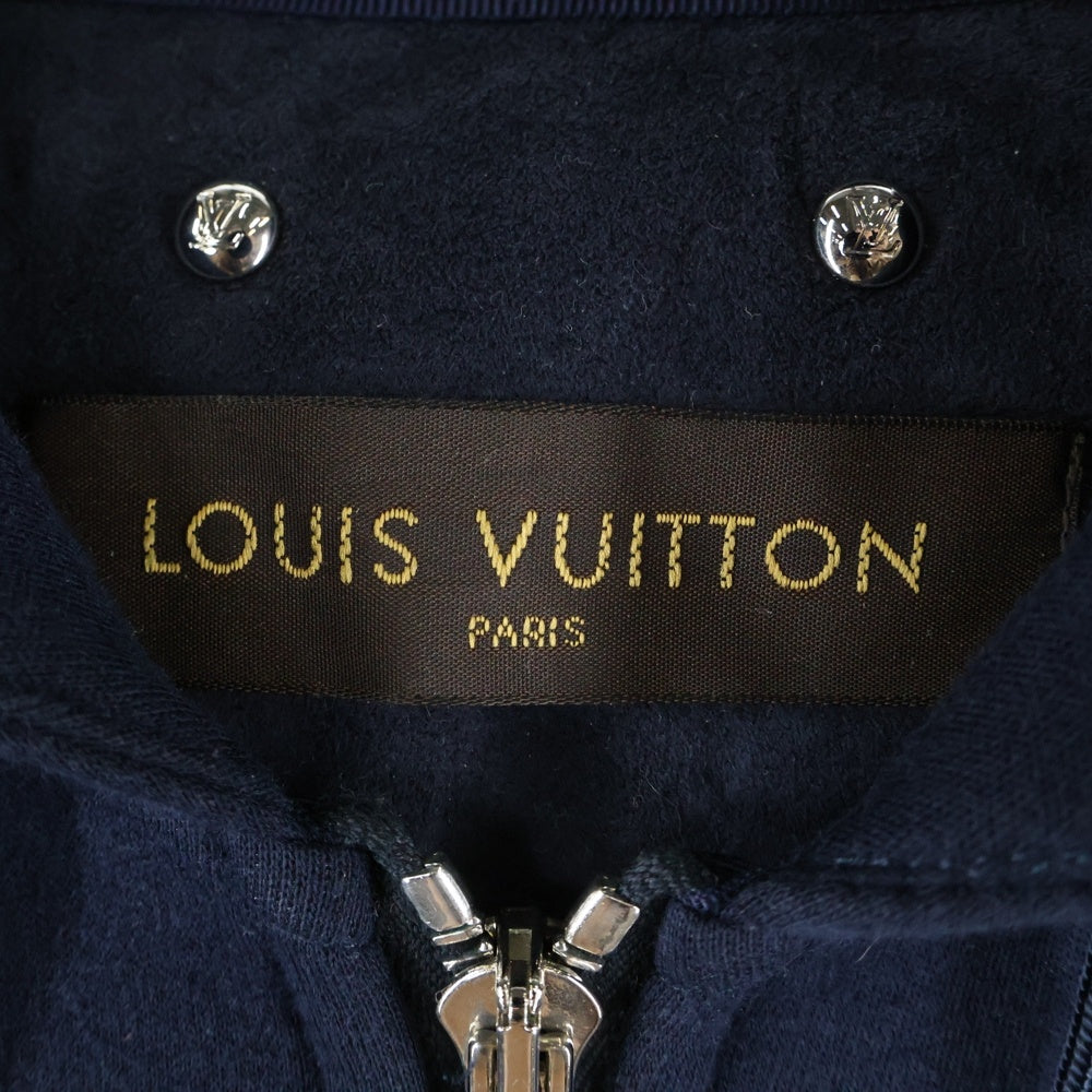 LOUIS VUITTON(ルイヴィトン) フロントワンポイントロゴ ジップアップスウェットパーカー フーディ ネイビー RM171Q JUJ HAY42W