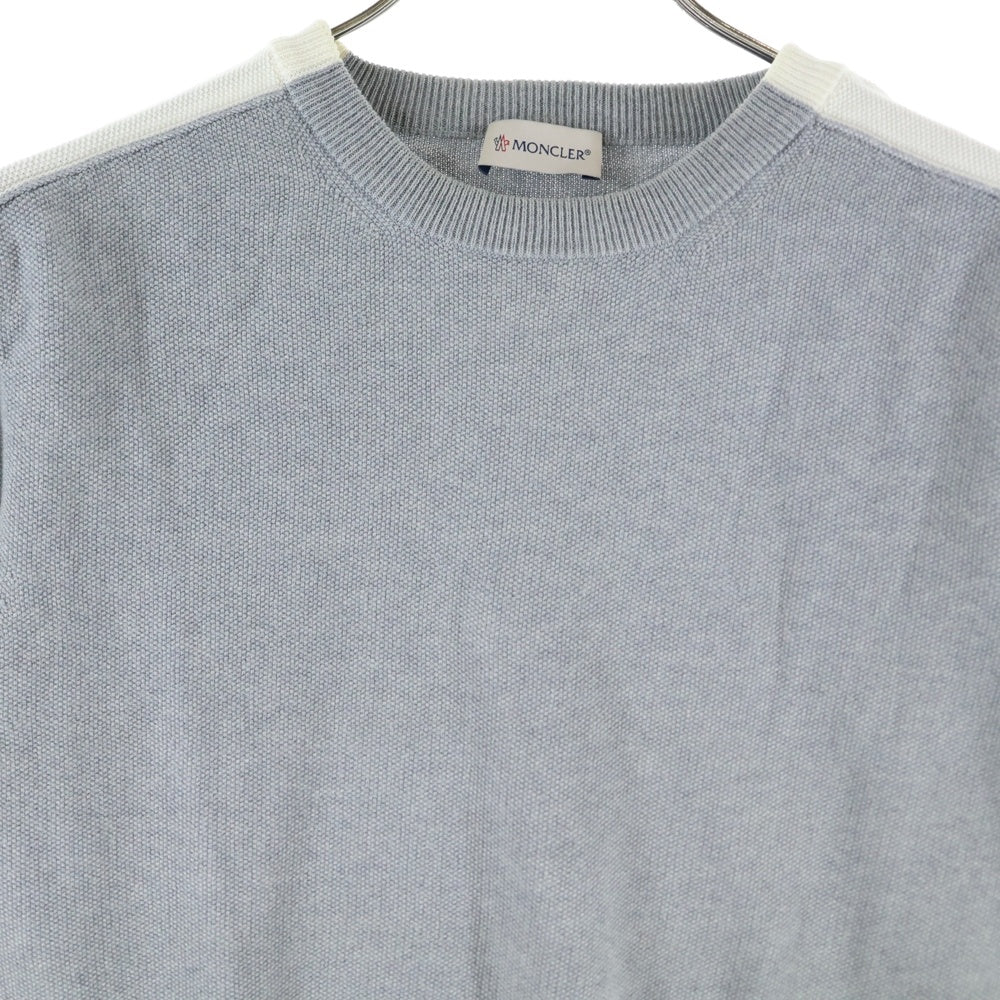 MONCLER(モンクレール) MAGLIA TRICOT GIROCOLLO スリーブライン切替 クルーネックロングスリーブTシャツカットソー ロンT グレー D10919029500
